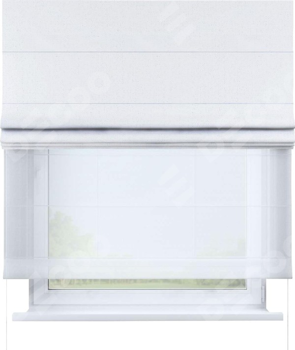 Римская штора «Кортин» день-ночь, ткань лён цвет белый