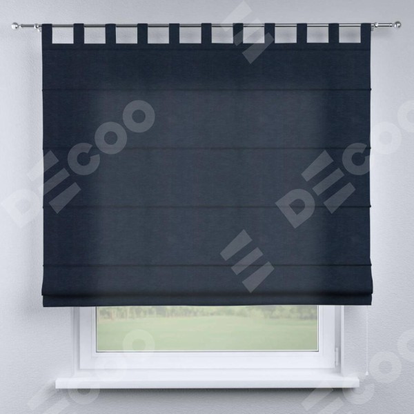 Римская штора на петлях «Кортин», ткань софт однотонный тёмно-синий