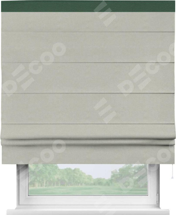 Римская штора «Кортин» с кантом Кинг, для проема, ткань лён димаут, светло-серый