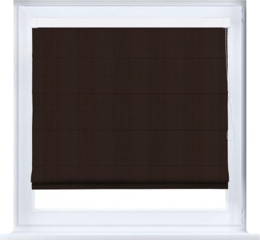 Римская штора «Кортин» кассетная, ткань блэкаут однотонный, тёмно-коричневый