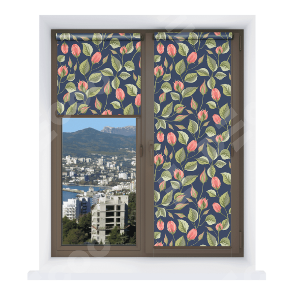 Рулонная штора Мини с принтом Красная роза