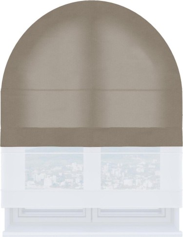 Римская штора «Кортин» день-ночь для арочного проёма, ткань вельвет кофейный