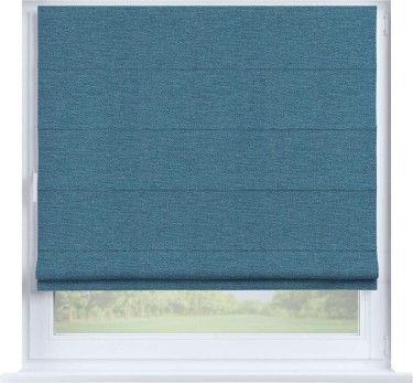 Римская штора «Кортин» на створку, ткань лён голубой