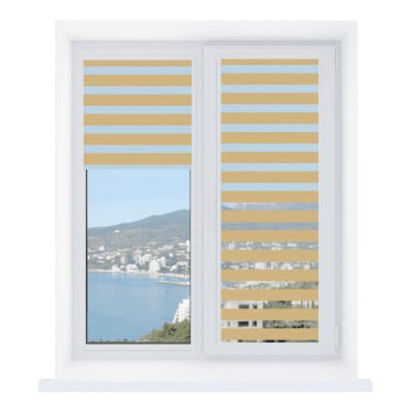 Рулонная штора День-ночь Уни 2 Wood бежевый, размеры от 20 до 120 см