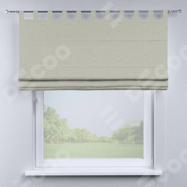 Римская штора на петлях «Кортин», ткань лён димаут, светло-серый