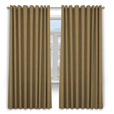 Шторы на люверсах ткань лён димаут, оливковый