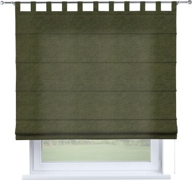 Римская штора на петлях «Кортин», ткань софт однотонный зелёный