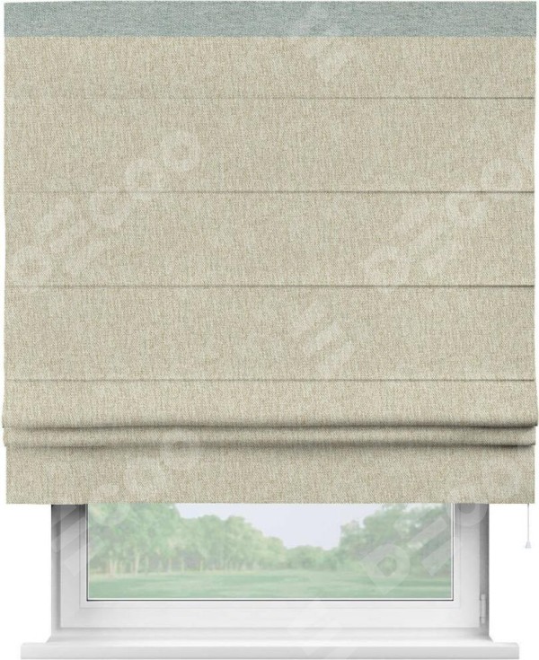 Римская штора «Кортин» с кантом Кинг, для проема, ткань стиф димаут светло-бежевый