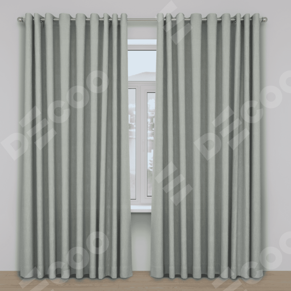 Шторы на люверсах, лён димаут, цвет серый
