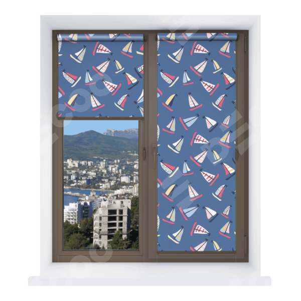 Рулонная штора Мини с принтом Морское приключение