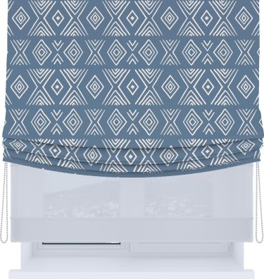 Римская штора «Кортин», день-ночь с мягкими складками, «Графический орнамент»