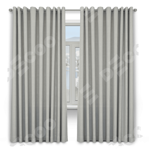 Шторы на люверсах ткань лён димаут, светло-серый