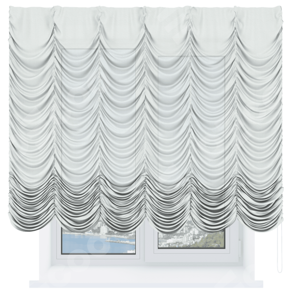 Французская штора «Кортин», лён молочный