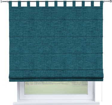 Римская штора на петлях «Кортин», ткань рогожка димаут, синий