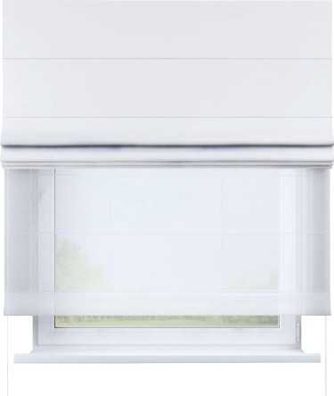 Римская штора «Кортин» день-ночь, ткань вельвет дымчато-белый