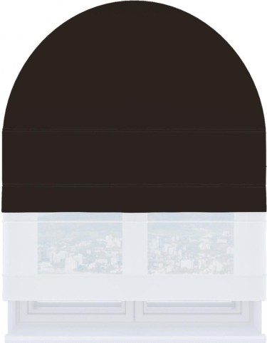 Римская штора «Кортин» день-ночь для арочного проёма, ткань блэкаут однотонный венге