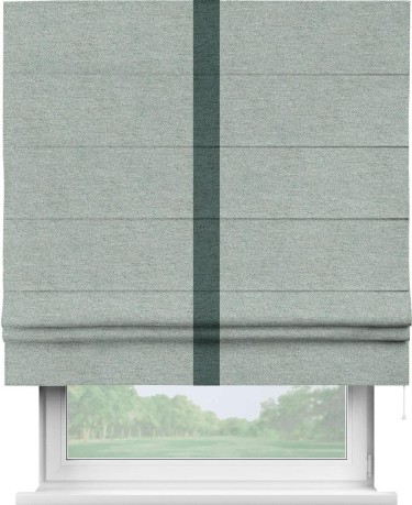 Римская штора «Кортин» с кантом Хайвэй, для проема, ткань стиф димаут светло-серый