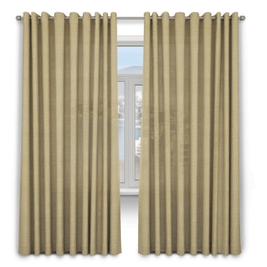 Шторы на люверсах лён бежевый
