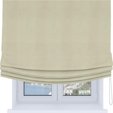 Римская штора Soft с мягкими складками, ткань бархат молочный