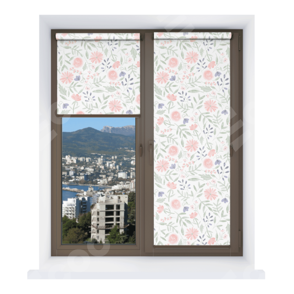 Рулонная штора Мини с принтом Изысканные цветы