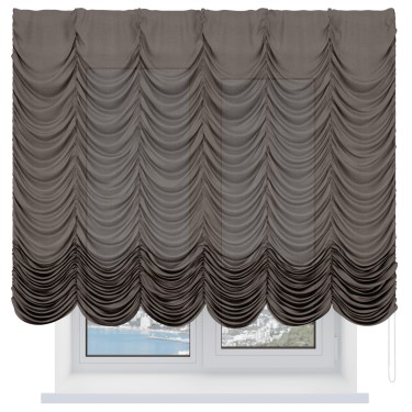 Французская штора «Кортин», лён мокко