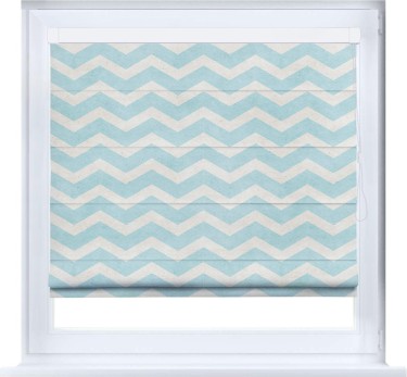 Римская штора «Кортин» кассетная «Голубой шеврон»