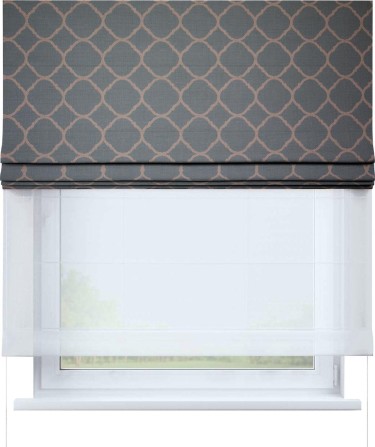 Римская штора «Кортин» день-ночь, ткань «Старая Франция» back