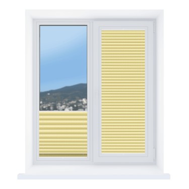 Штора плиссе ткань Креп перламутр светло-желтый