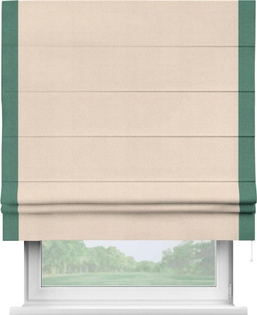 Римская штора «Кортин» с кантом Стрим Дуо, для проема, ткань блэкаут с блеском розовая пудра