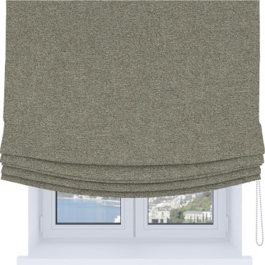 Римская штора Soft с мягкими складками, ткань лён блэкаут светло-бежевый