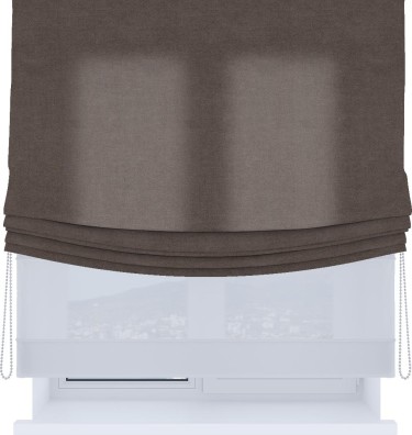 Римская штора «Кортин», день-ночь с мягкими складками, вельвет коричневый