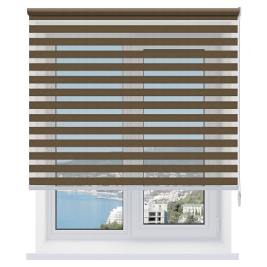 Рулонная штора День-ночь Basic коричневый New