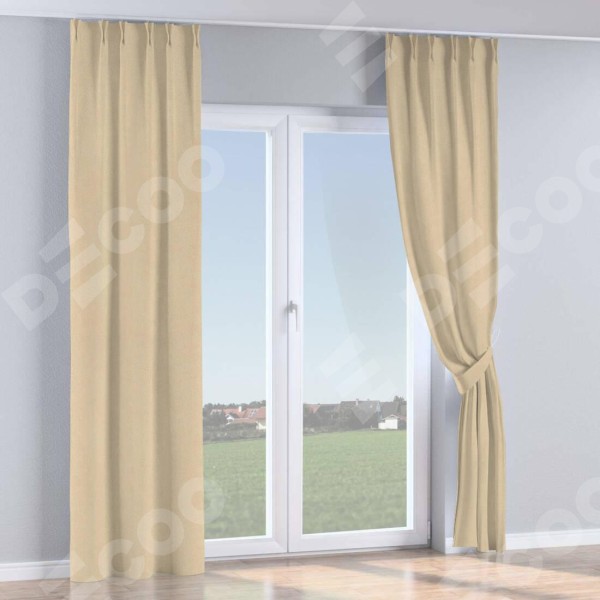 Комплект штор на тесьме «Кустик», блэкаут однотонный кофейно-бежевый