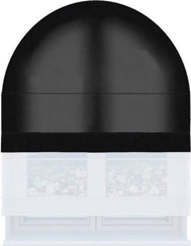 Римская штора «Кортин», канвас черный, день-ночь для арочного проёма