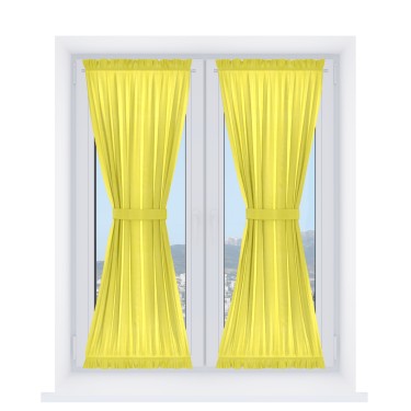 Штора песочные часы «Кортин» вельвет светло-желтый