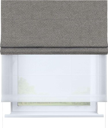 Римская штора «Кортин», лён меланж натуральный, день-ночь