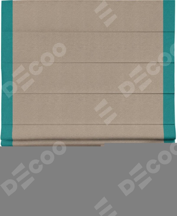 Римская штора «Кортин» с кантом Стрим Дуо, для проема, ткань лён димаут, светло-бежевый