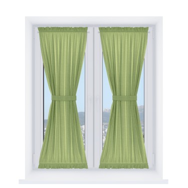 Штора песочные часы «Кортин» лён димаут салатовый