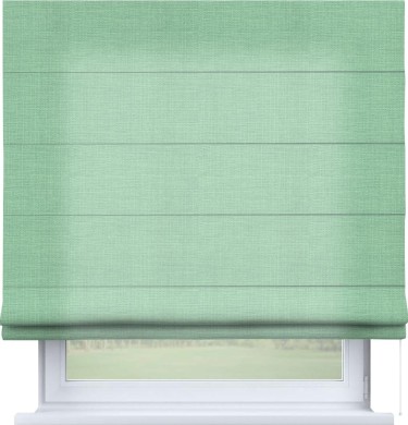 Римская штора «Кортин» для проема, ткань лён светло-бирюзовый