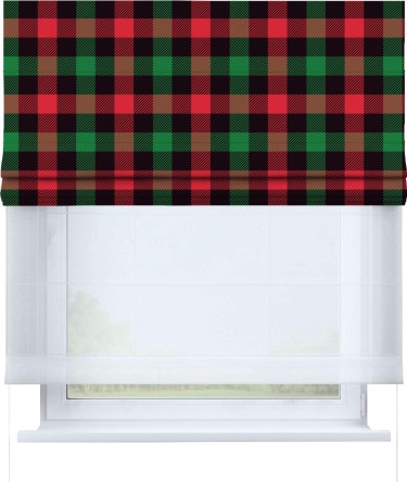 Римская штора «Кортин» день-ночь «Красочная клетка»