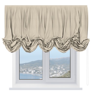 Австрийская штора «Кортин», ткань софт однотонный бежевый лайт