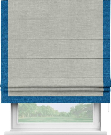 Римская штора «Кортин» с кантом Виктория, для проема, ткань лён серый