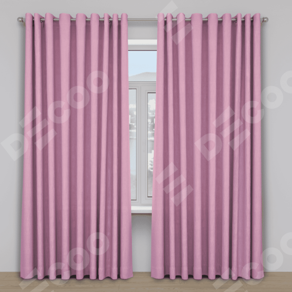 Шторы на люверсах ткань лён димаут, розовый