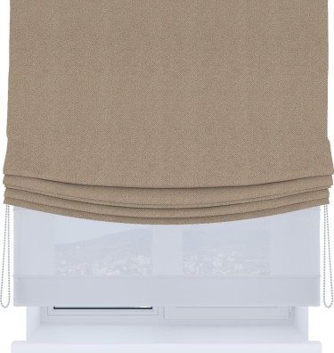 Римская штора «Кортин», день-ночь с мягкими складками, лён димаут светло-бежевый