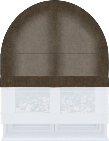 Римская штора «Кортин», канвас шоколадный, день-ночь для арочного проёма