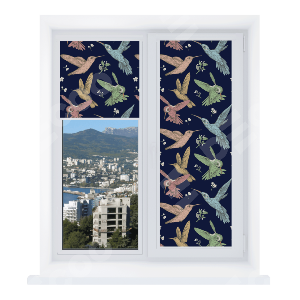 Рулонная штора Уни 2 с принтом Птицы и цветы