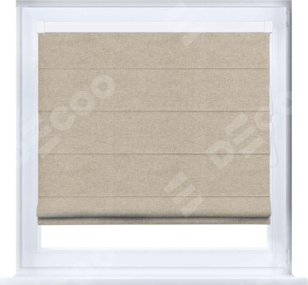 Римская штора «Кортин» кассетная, ткань лён кашемир бежевый