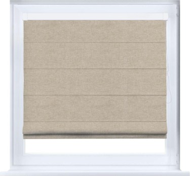 Римская штора «Кортин» кассетная, ткань лён кашемир бежевый
