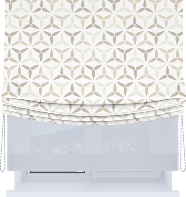 Римская штора «Кортин», день-ночь с мягкими складками, «Бежевая графика»