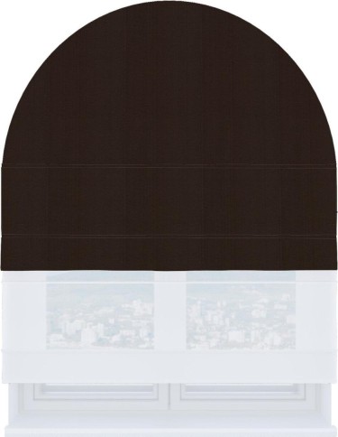 Римская штора «Кортин» день-ночь для арочного проёма, ткань блэкаут однотонный тёмно-коричневый